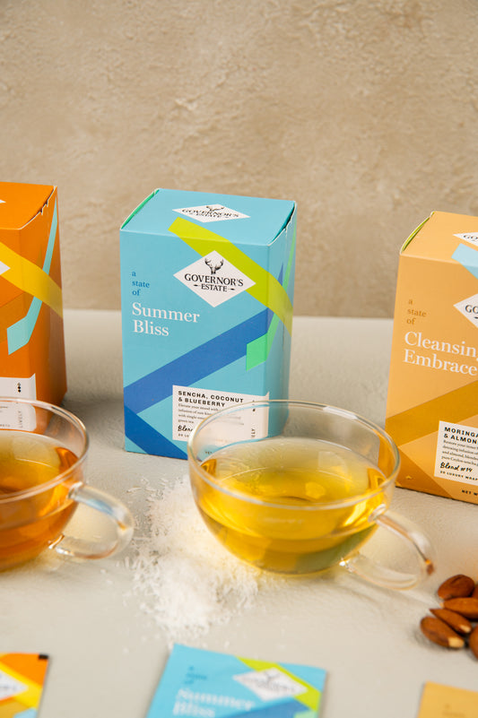 Sencha, Coconut & Blueberry - a state of Summer Bliss