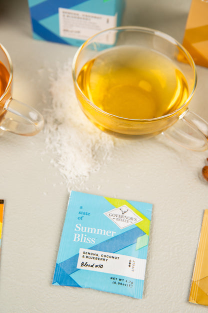 Sencha, Coconut & Blueberry - a state of Summer Bliss